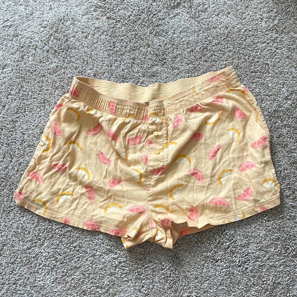 Yellow citrus sleep shorts